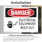 Signmission Electrical Equipment Keep Out Danger Sign, Vinyl Decal, 5in W x 3.5in L, 2PK OS-2PACK-DS-D-35-L-1738 - alternate 5